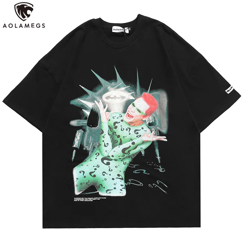 

Aolamegs Men T Shirt Funny Movie Letter Printed Tee Shirts Men Summer Rock Hip Hop Oversized t shirt Hipster Streetwear Clothing