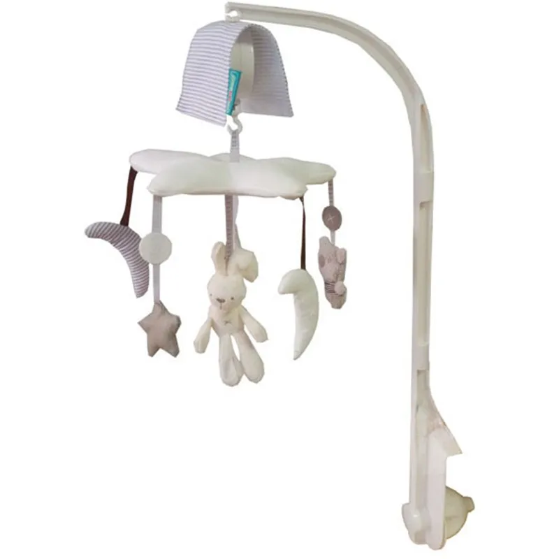 Baby Mobile Crib Toys Rabbit Musical Box with Holder Arm Music Newborn Rotating Bed Bell Plush 2