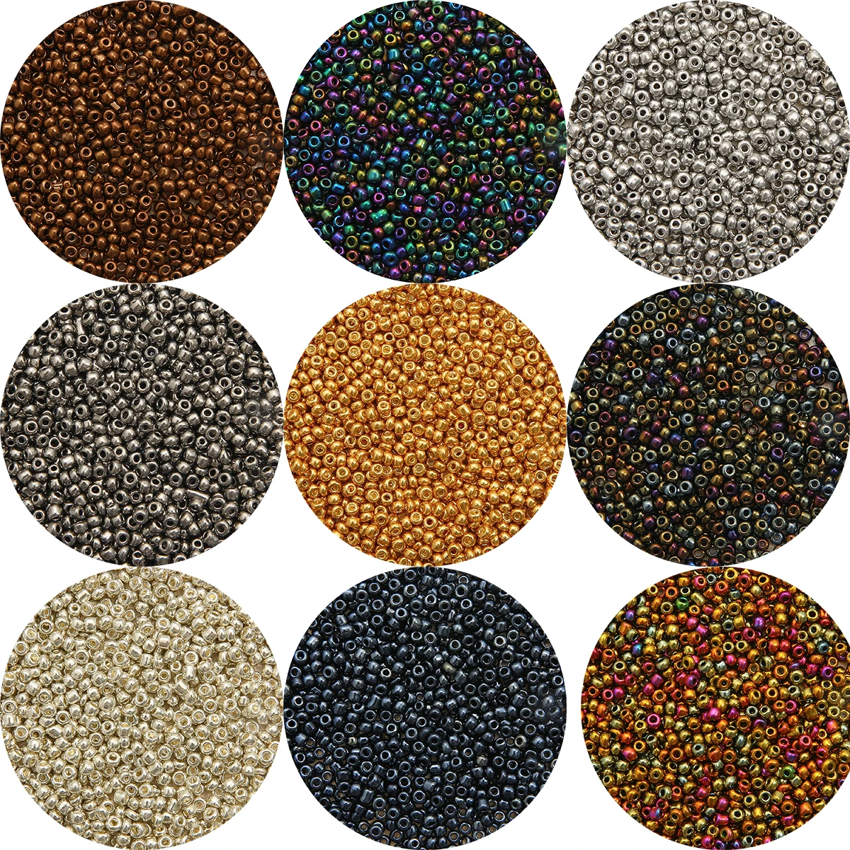2 3 4mm Round Glass Metal Beads for DIY Apparel Sewing