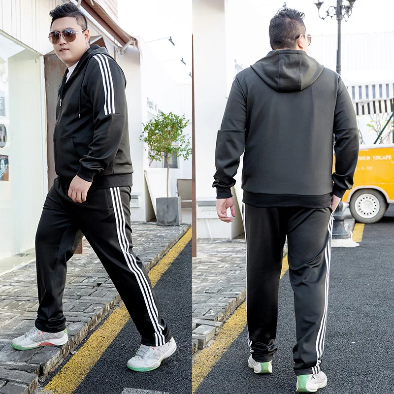 Весенне осенний спортивный костюм большого размера для мужчин Увеличенное время