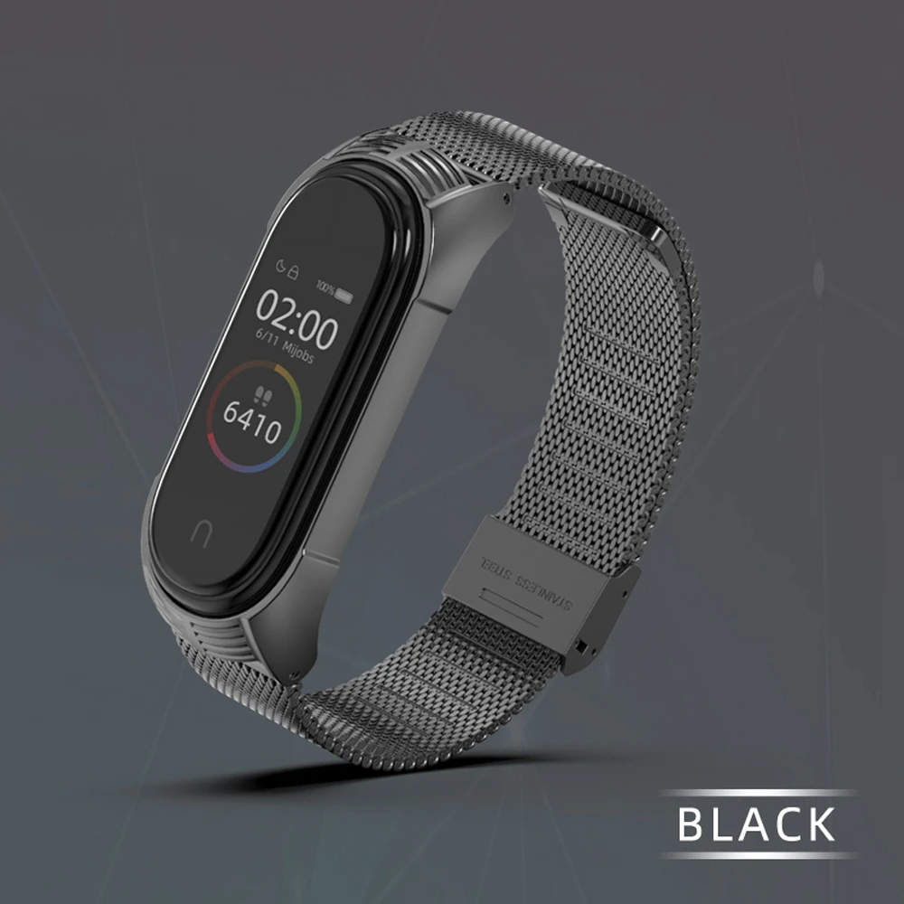 Mi jobs mi Band 4 3 Металлический Стальной ремешок для Xiaomi mi Band 4 3 Безвинтовой браслет из нержавеющей стали браслет mi Band 4 NFC ремешок