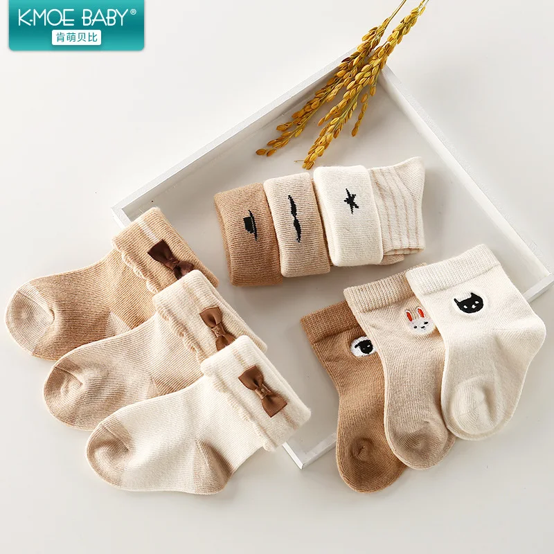 

Baby Socks Spring And Autumn Newborns 0-1-Year-Old Newborn BABY'S Socks 0-3 Month 6-12 Colored Cotton Socks Autumn And Winter Th