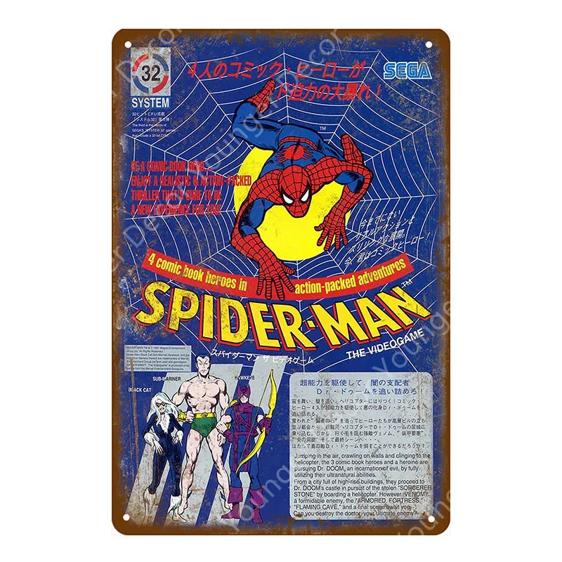 Кино, комикс, видео игра, Yoys Poster Play Gaming, металлические знаки, геймерская наклейка на стену для паба, бара, клуба, домашний декор, мультяшная доска, YI-162 - Цвет: YD8081BI