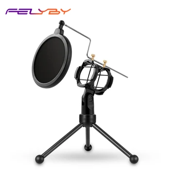 

FELYBY PS-3 Microphone Stand Holder Foldable Microphone Accessories with Microphone Filter with Dual-layer Acousticfilter