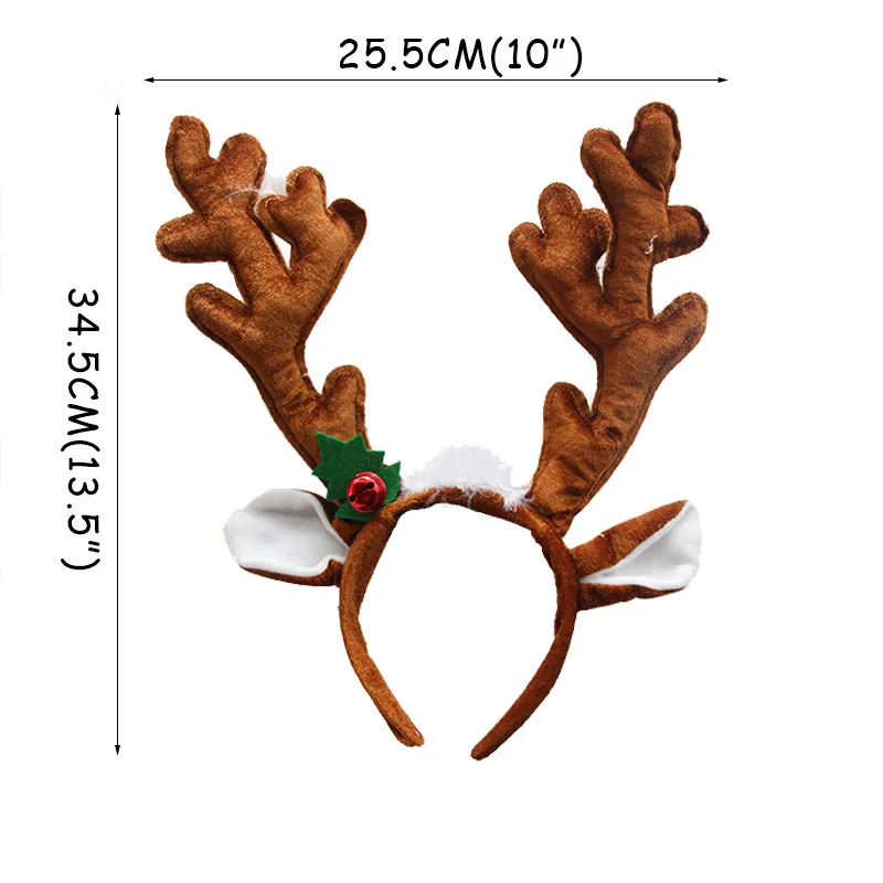 Christmas Costume Merry Christmas Tree Reindeer Horn Snowflake LED Hat Glasses Headband Christmas Decorations for Home Gift Noel - Color: 1pcs headband
