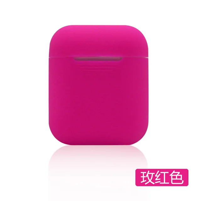 ТПУ Силиконовые Bluetooth беспроводные наушники чехол для AirPods защитная сумка-чехол Аксессуары для кожи для Apple Airpods зарядная коробка - Цвет: rose Red