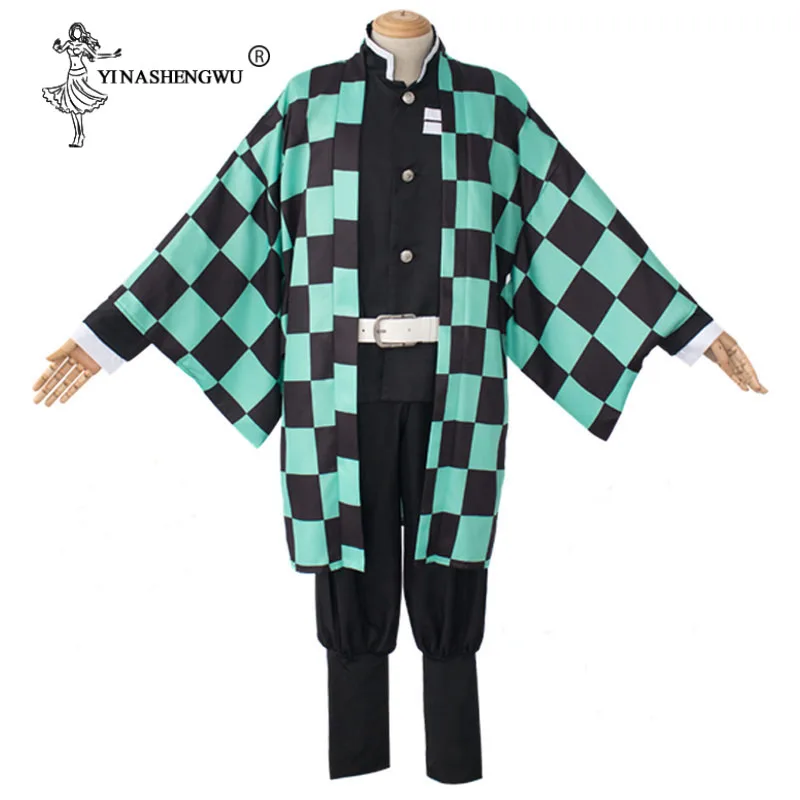 Костюм для косплея из аниме «Demon Slayer Kimetsu No Yaiba Kamado Tanjirou Kamado Nezuko Agatsuma Zenitsu Unisexy», комплект из 6 предметов