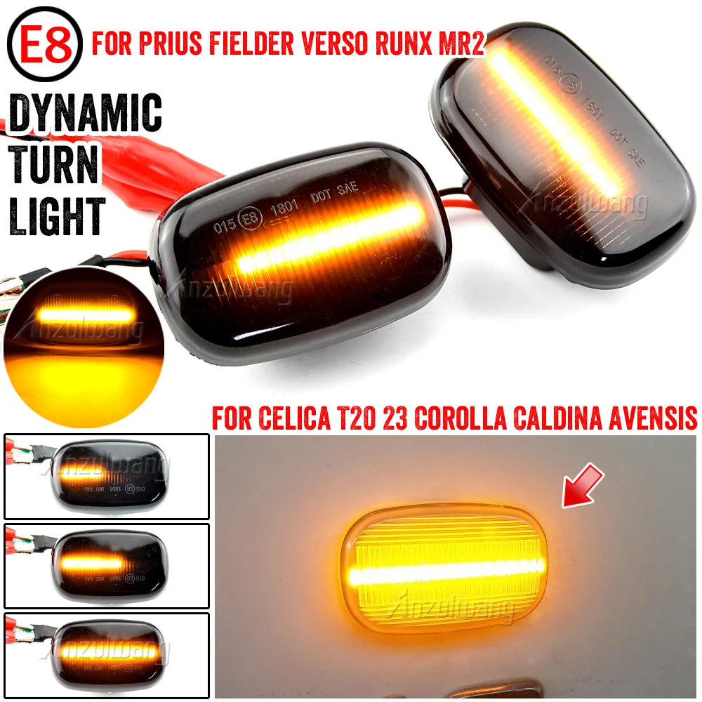For Toyota Corolla Celica Caldina Camry Hilux Probox Fielder Avensis RAV4 Prius Runx Led Dynamic Side Marker Turn Signal Lights |