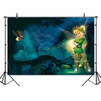 

Thin Vinyl Fairy Tale Land Tinker Bell Princess Mushroom baby children kids Banner Photography Background studio Photo Backdrop