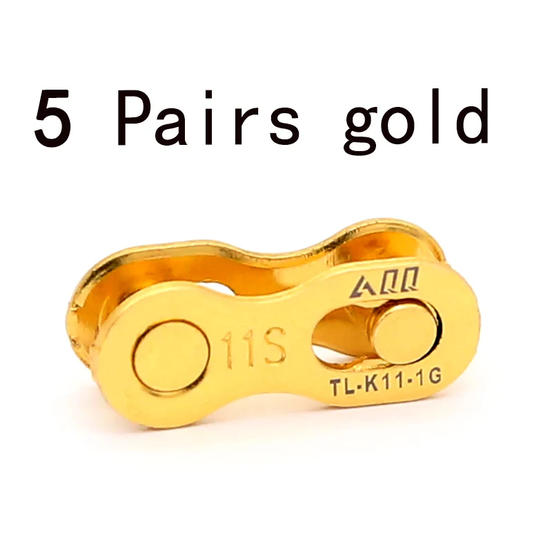 11speed 5pairs Gold AQQ 1/6/7/8/9/10/11/12 цепь для скоростного велосипеда Пряжка Волшебная Пряжка отсутствует звено цепи булавки цепи стык соединения быстрая соединительных звеньев цепей - Color: 11speed 5pairs Gold