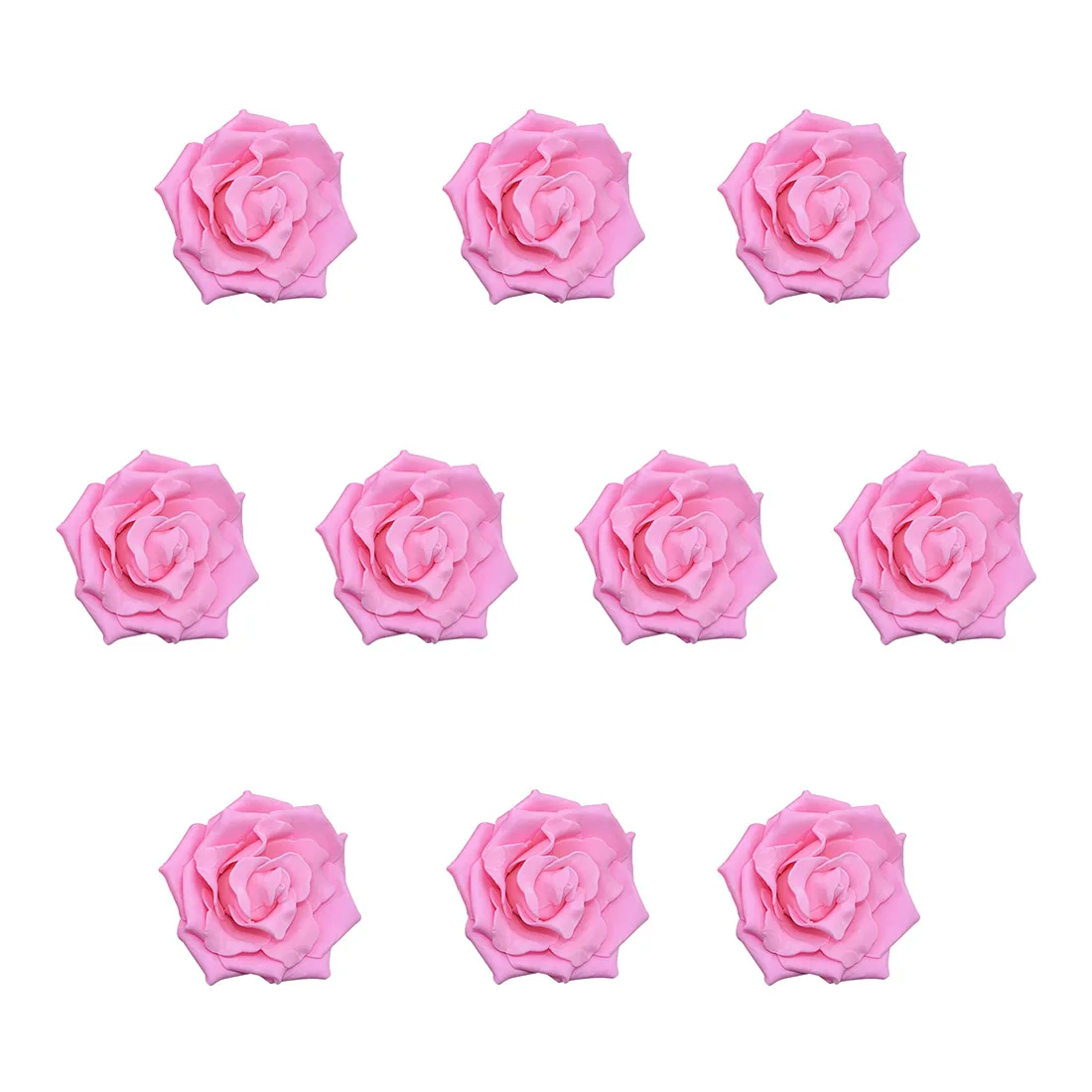 10 голов 6 см искусственные цветы ПЭ пена Роза голова цветы невесты букет домашний Свадебный декор красивые очаровательные DIY принадлежности - Цвет: Pink