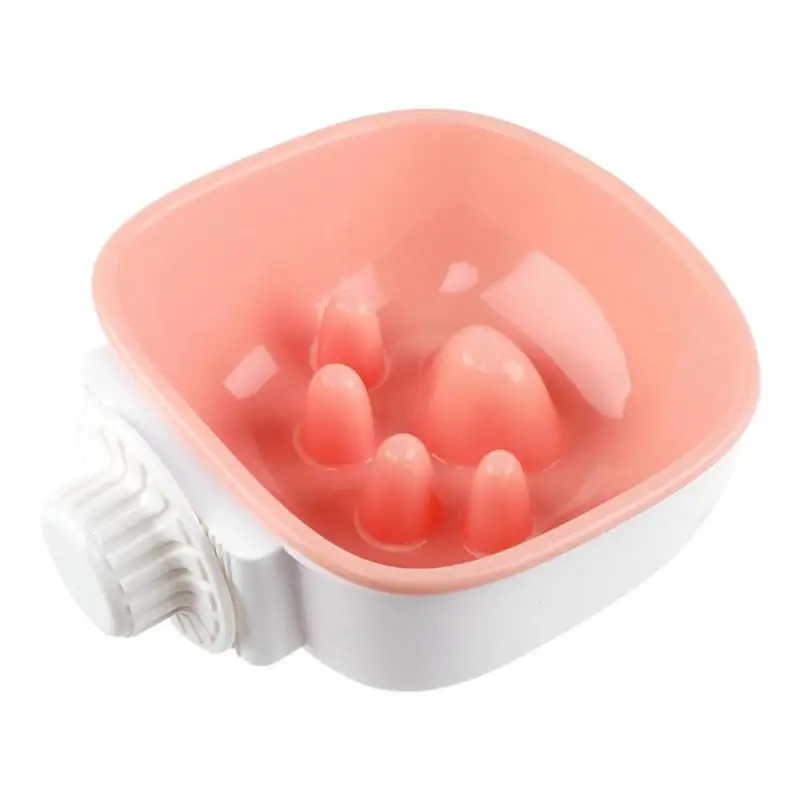 Пластиковая лапка с принтом для домашних животных, подвесная миска для собак, кошек, миски для кормления - Цвет: Pink B
