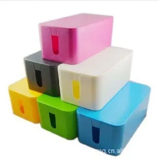 

1pc Mini CableBox Cable Box Cable Management Hide Messy Cables Surge Protector Black
