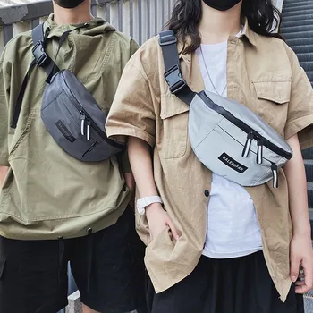

Fashion Nylon Waist Bag Reflective Hip hop Fanny pack Unisex Crossbody Chest Bags Outdoor Movement Waist Belt Bag Phone Pack