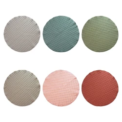 Tapis de jeu rond en coton pour bébé, couleur unie, coussin doux et respirant, tapis de sol pour enfants, couverture de jeu, jouet, tapis de gymnastique 