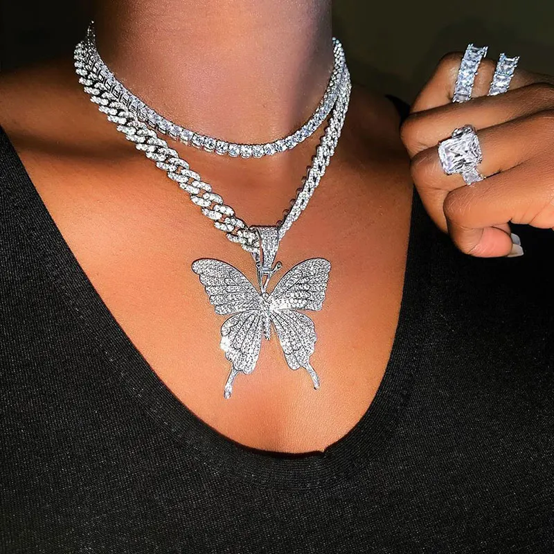 Elegant Crystal Zircon Thick Chain 