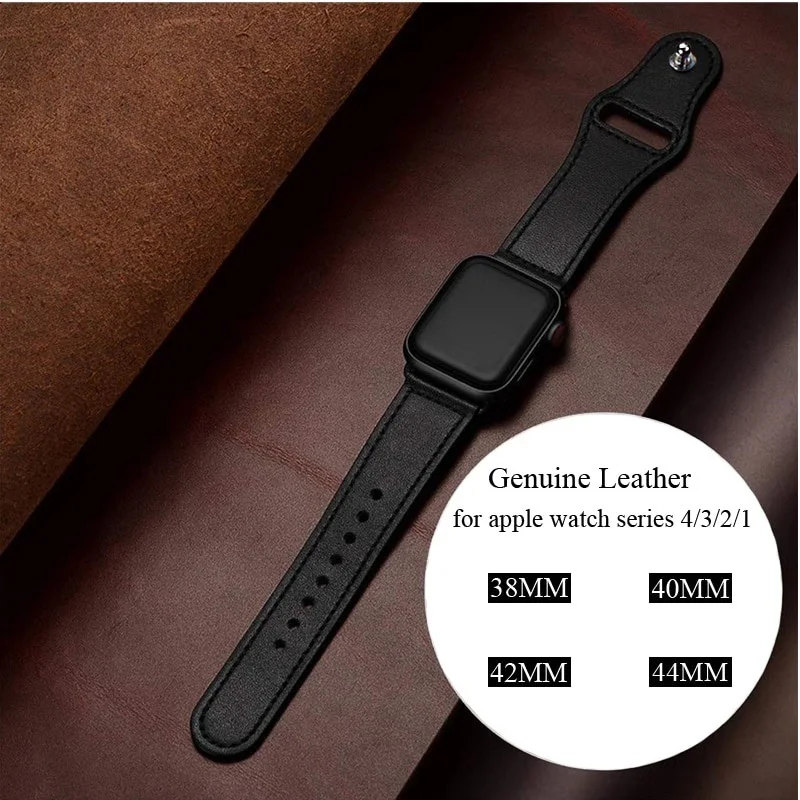 Натуральная кожа петля ремешок для наручных часов apple watch 6 Группа 44 мм 40 42 38 iwatch