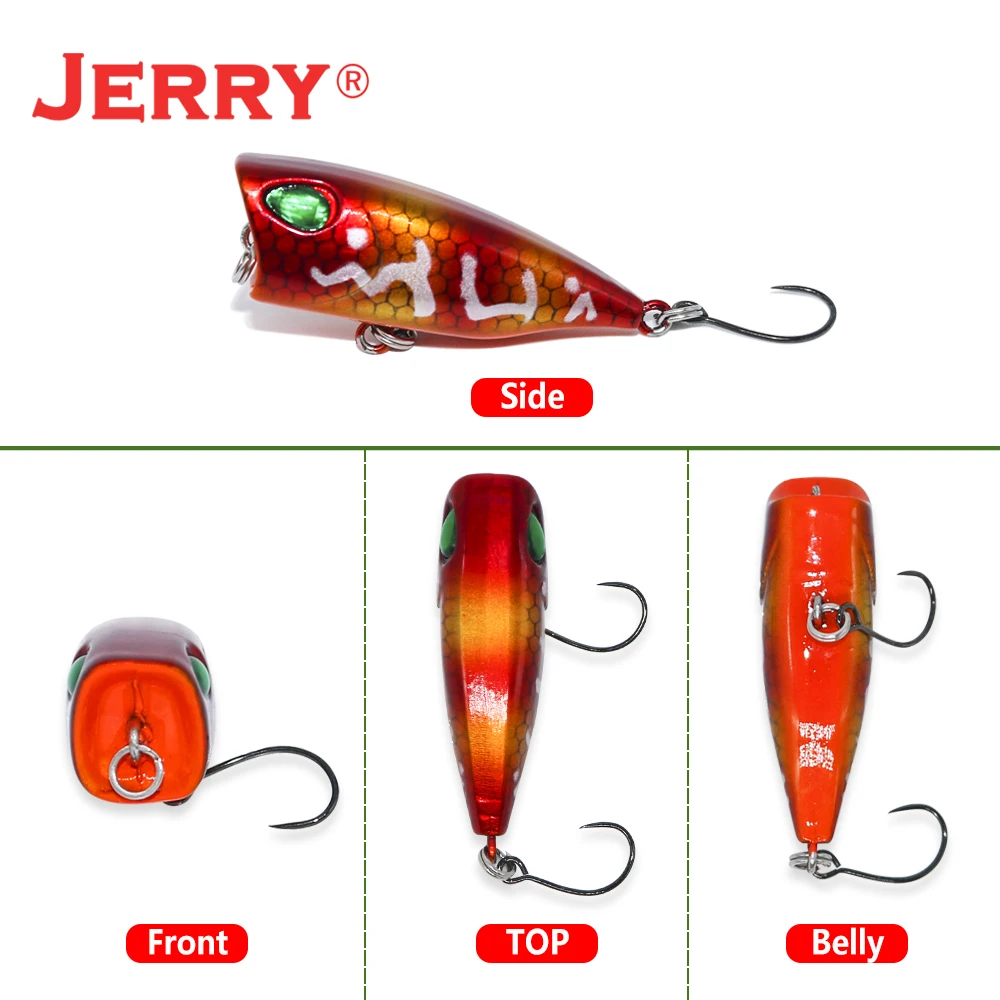Jerry Stopper Topwater Popper Micro Fishing Lures Freshwater Trout Bass  Artificial Baits 5cm4.3g Floating Plastic UV Baits