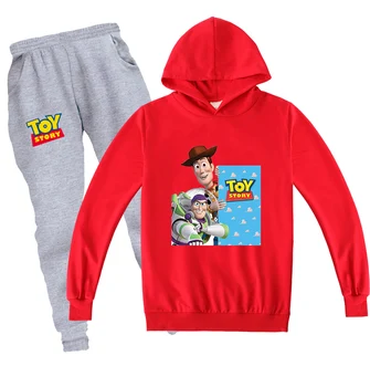 

Boys Toy Story Hooded Sweatshirt Pants 2pcs Sets Girls Cartoon Printing Long Sleeve Hoodies Pant Suit Children Clothes Clothing