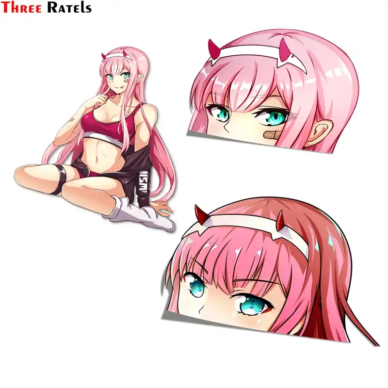 Three Ratels Fc102 Darling In The Franxx 002 Zero Two Peekers Car Stickers Anime Vinyl Stickers Decorative Waifu Cartoon Decal Car Stickers Aliexpress