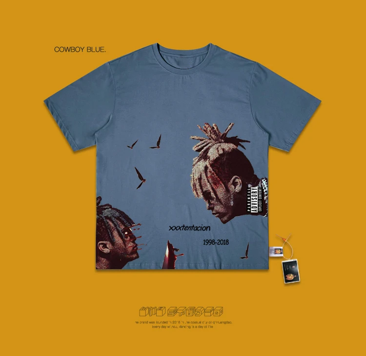 Ins Studio Xxxtentacion юбилейный Фонд футболка с короткими рукавами очень фея западный стиль настоящая одежда