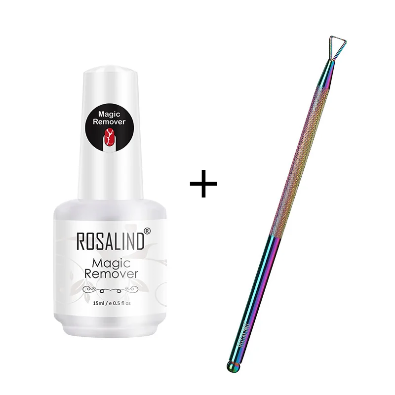 2pcs per set ROSALIND Гель-лак для ногтей магический удалитель для маникюра быстрая очистка в течение 2-3 минут УФ-гель для ногтей Удаление волшебной основы верхнее пальто - Цвет: 2pcs per set
