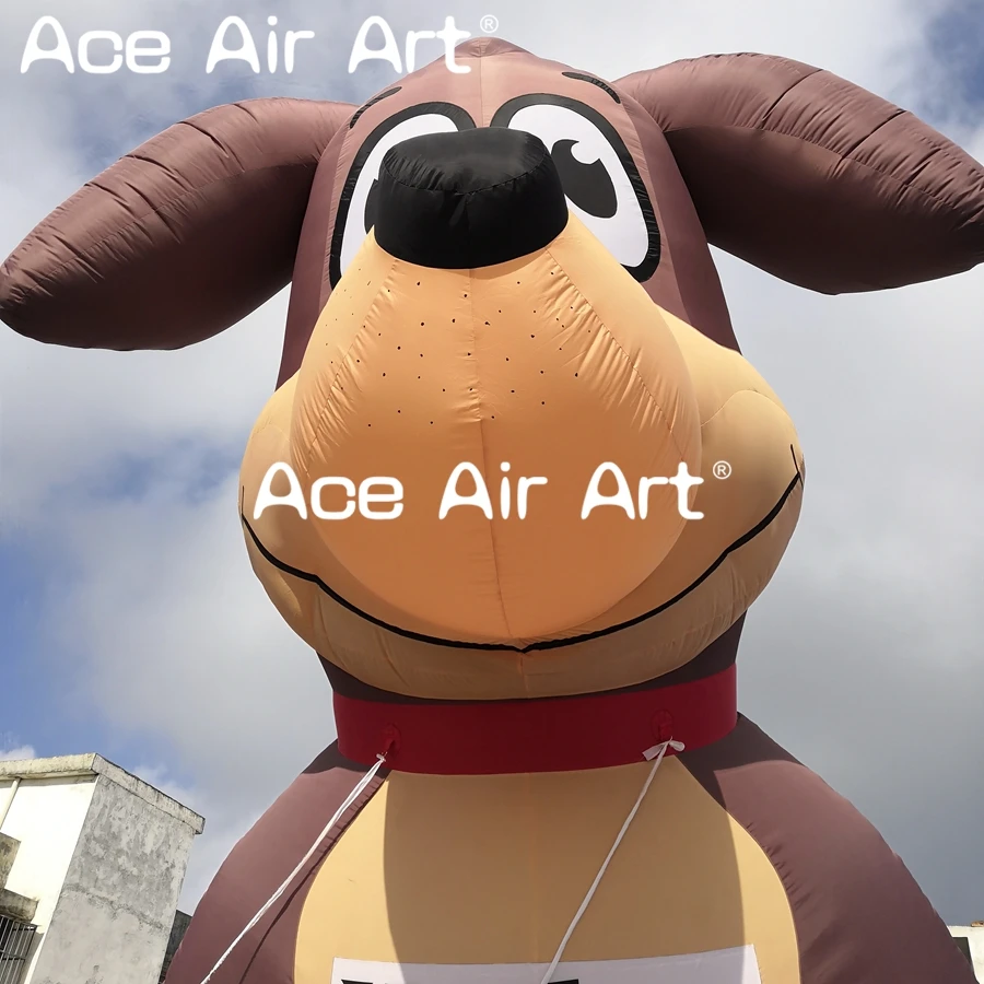  Outdoor cute giant inflatable dog cartoon model with led light for yard decoration/pet shop adverti
