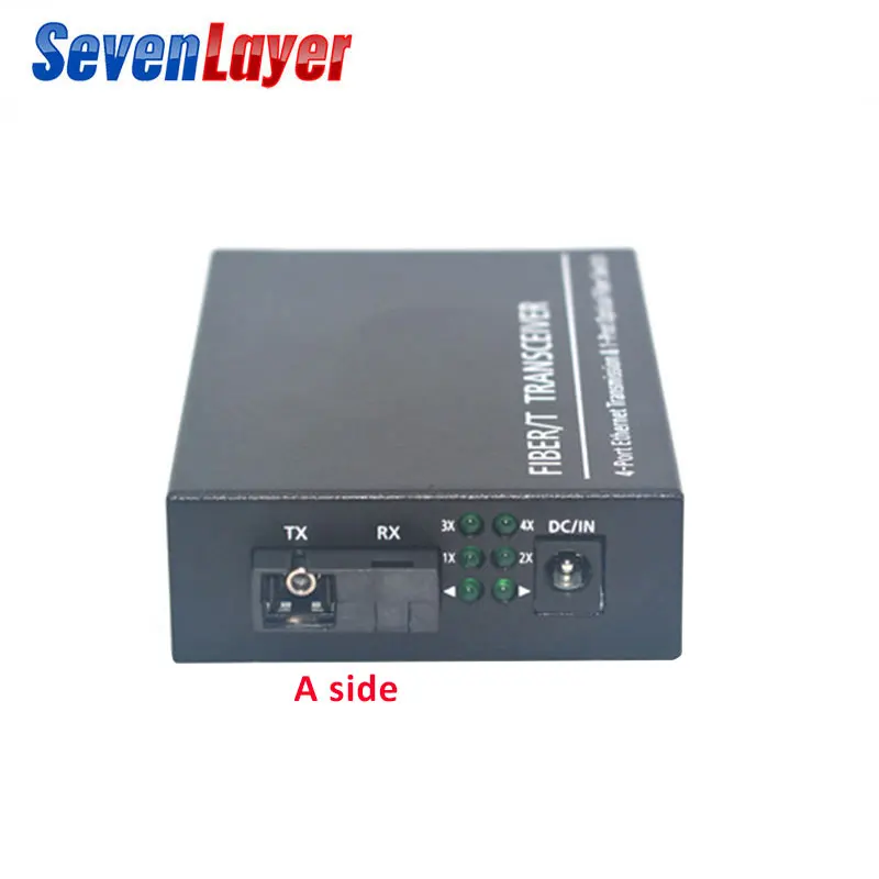 10/100 м коммутатор для высокоскоростной сети Ethernet конвертер 20 км Ethernet волоконно-оптический медиа конвертер одиночный режим 4RJ45& 1SC волоконно-2 шт