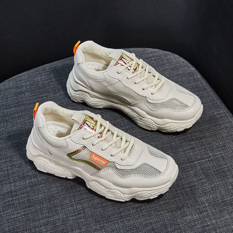 

INS Super Fire Dad Shoes Women's Spring And Summer New Style Mesh Hollow out Students Versatile Casual Shoes White Shoes