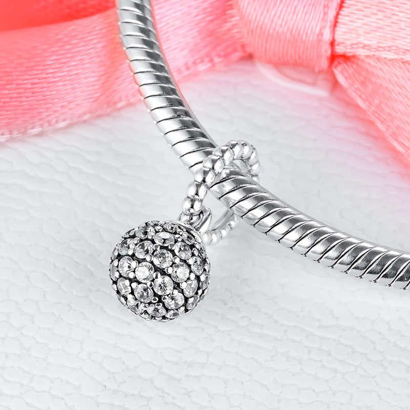 Pave Ball Charms Pendant Crystal Beads 