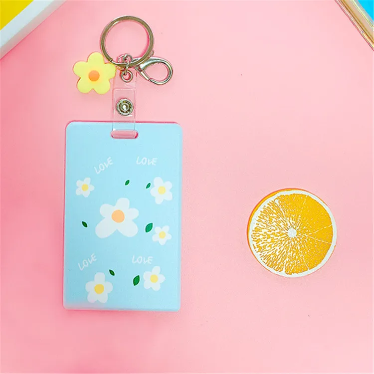 Мультяшный пластиковый держатель для карт цепочка ключей Женский деловой милый