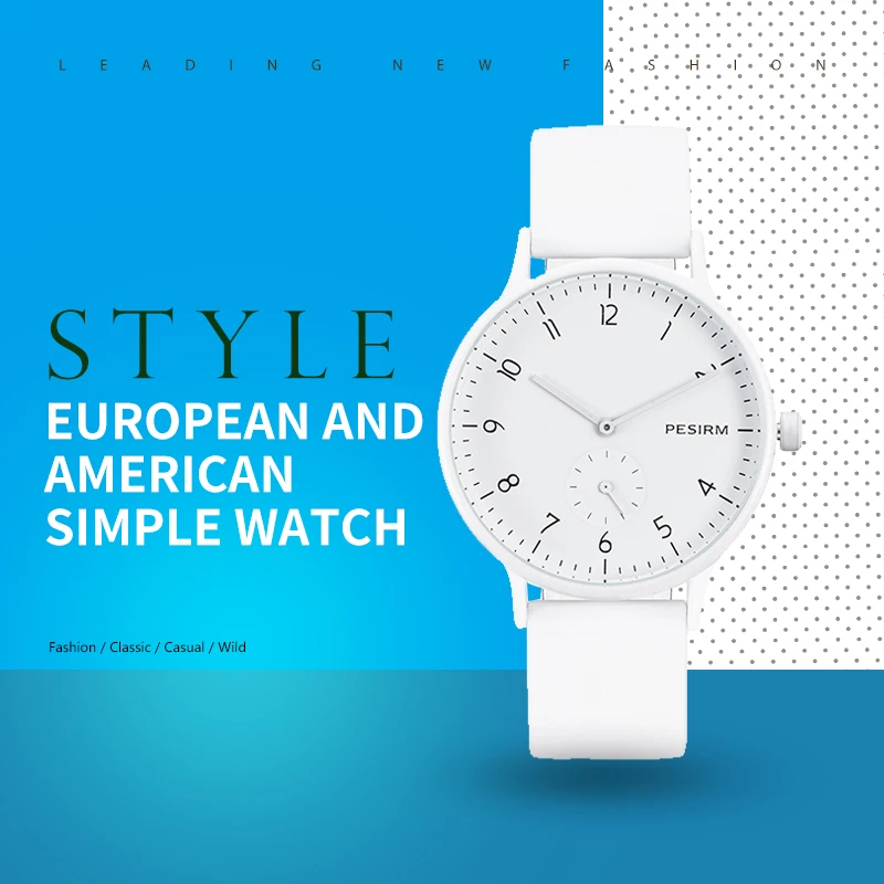 

PESIRM Womens Sports Simple Style Silicone-Rubber Strap Water Resistant Clock Watches With Box