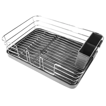 

Kitchen Storage Basket Dish Drainer Drying Rack Kitchen Sink Holder Tray for Plates Bowls Cup Tableware Shelf Basket Grey