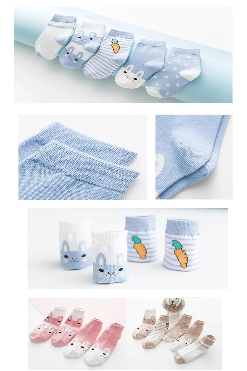 5 пар/лот, От 0 до 9 лет носки для малышей Детские носки для девочек, хлопковые милые носки для новорожденных мальчиков Детские Носки с рисунком редиски