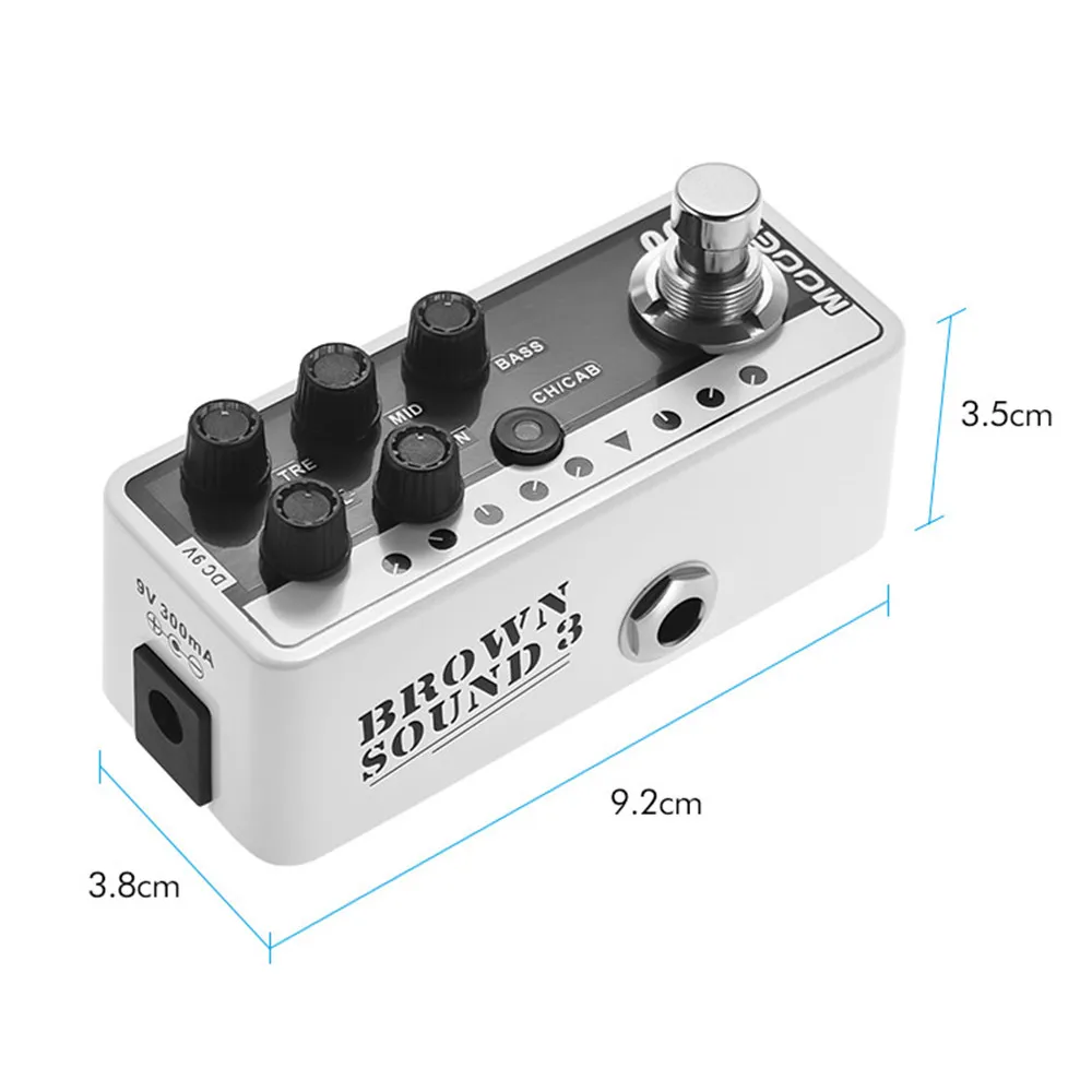 Mooer M005 коричневый звук 3 микроусилители гитарные эффекты двухканальный 2 различных режима для ног управление гитарный эффект - Цвет: Белый