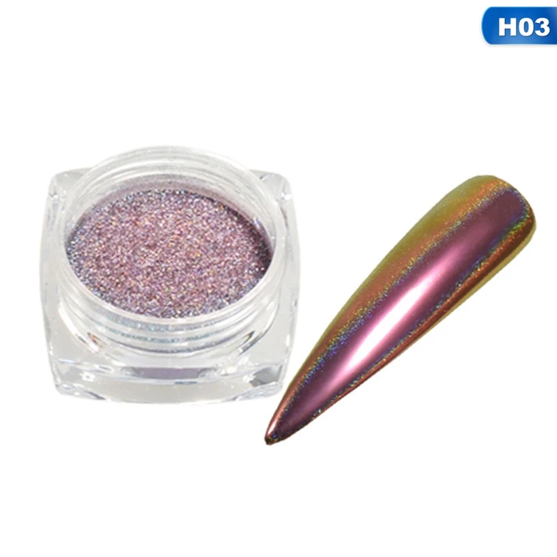 0.2g Peacock Holographic Chameleon Nail Glitter Powder Mirror Holo Laser Chrome Pigment Manicure Nail Art Decorations - Цвет: 03