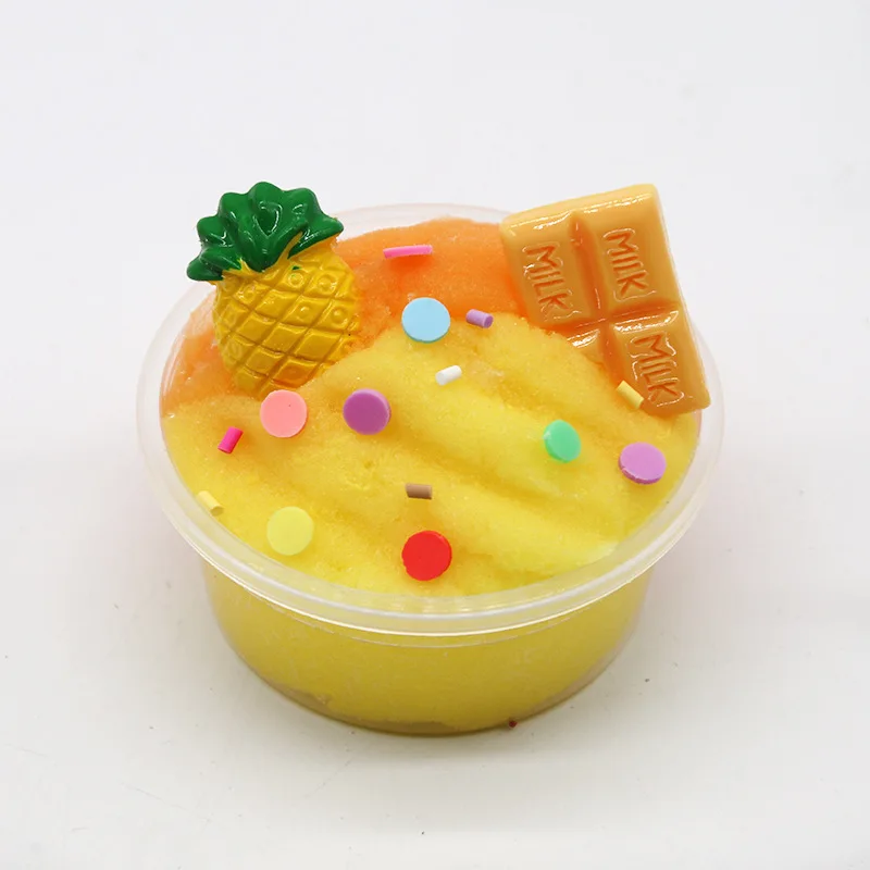 

60ml Soft Fluffy Slime Pure Color Clay Fruit Donuts Chocolate DIY Light Plasticine And Non-sticky Modelling Toy For Kids