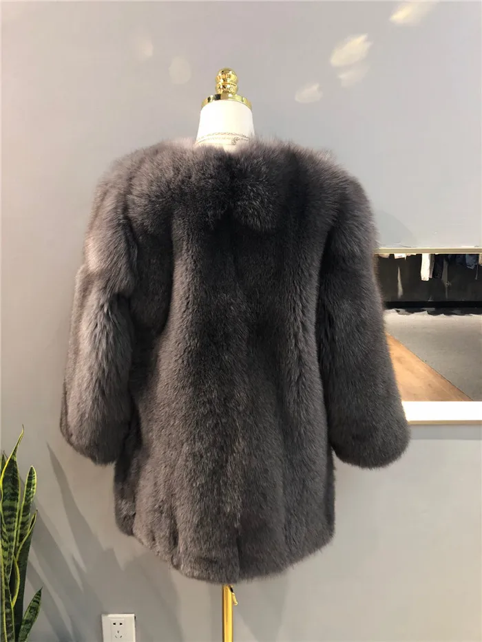 Abbigliamento donna autunno inverno длина 77 см Женская куртка из натурального меха Красной лисы зимнее плотное мягкое теплое пальто из натурального меха лисы
