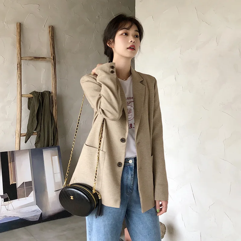 

Photo Shoot 2019 Spring And Autumn New Style Blazer Spring And Autumn Retro Hong Kong Style Autumn Clothing Online Celebrity Sma