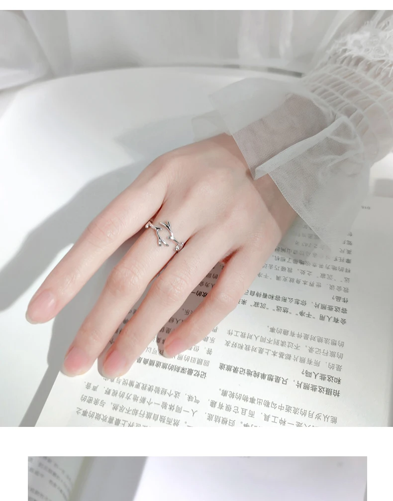 Modian Classic Fashion Irregular Branches Ring for Women Real 925 Sterling Silver Adjustable Free Size Plant Ring Fine Jewelry