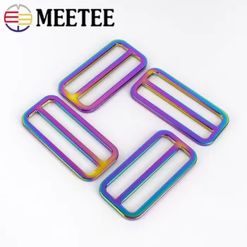 

Meetee 50mm 5/10pcs Metal Buckle for Bag Strap Clasp Webbing Belt Adjust Round Buckle Slider Tri-glide Hook DIY LeatherAccessory