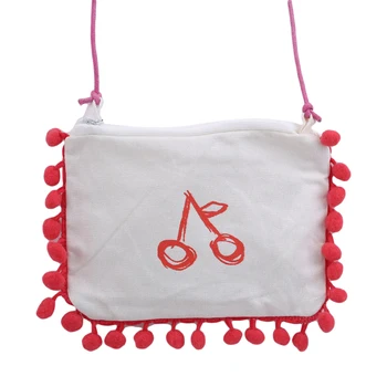 

Child Mini Canvas Coin Purse Red Tassels Handbag Kids Shoulder Bag Cross Body Candy Coin Handbags Purse
