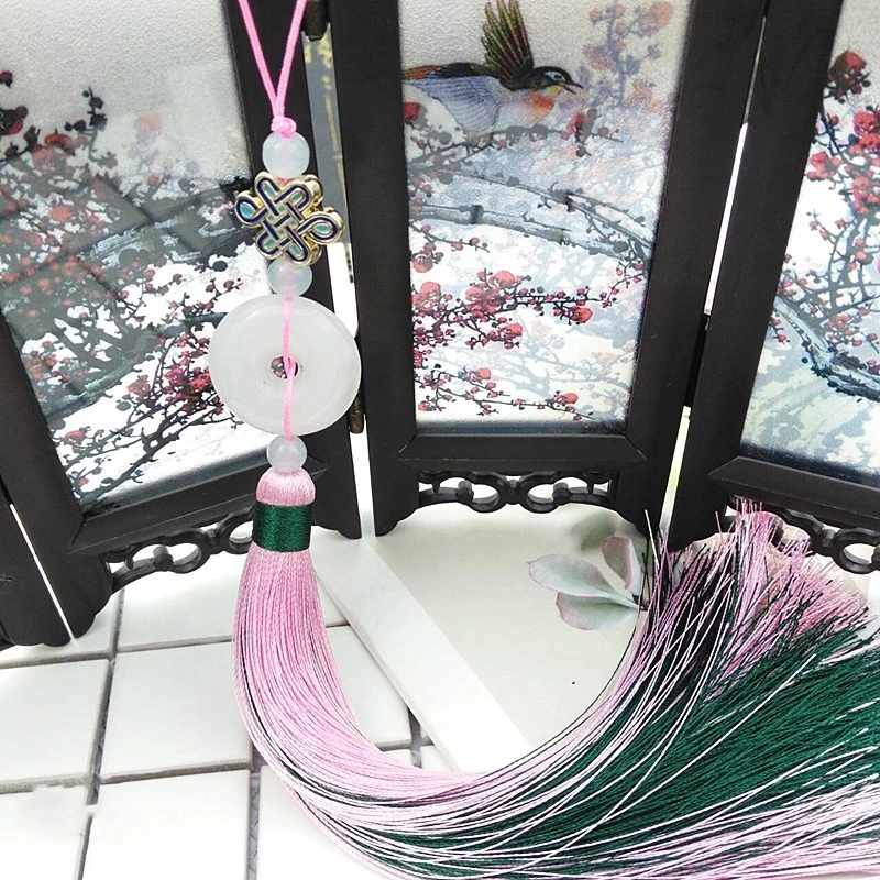 2 шт. мини китайский узел Peace Jade кисточки DIY ювелирные аксессуары домашний текстильный занавес швейная одежда макраме украшения кулон - Цвет: Pink