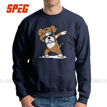 

Dabbing Boxer Funny Dog Men Sweatshirt Hip-hop Pure Cotton Crew Neck Pullovers Adult Hoodies Clothing