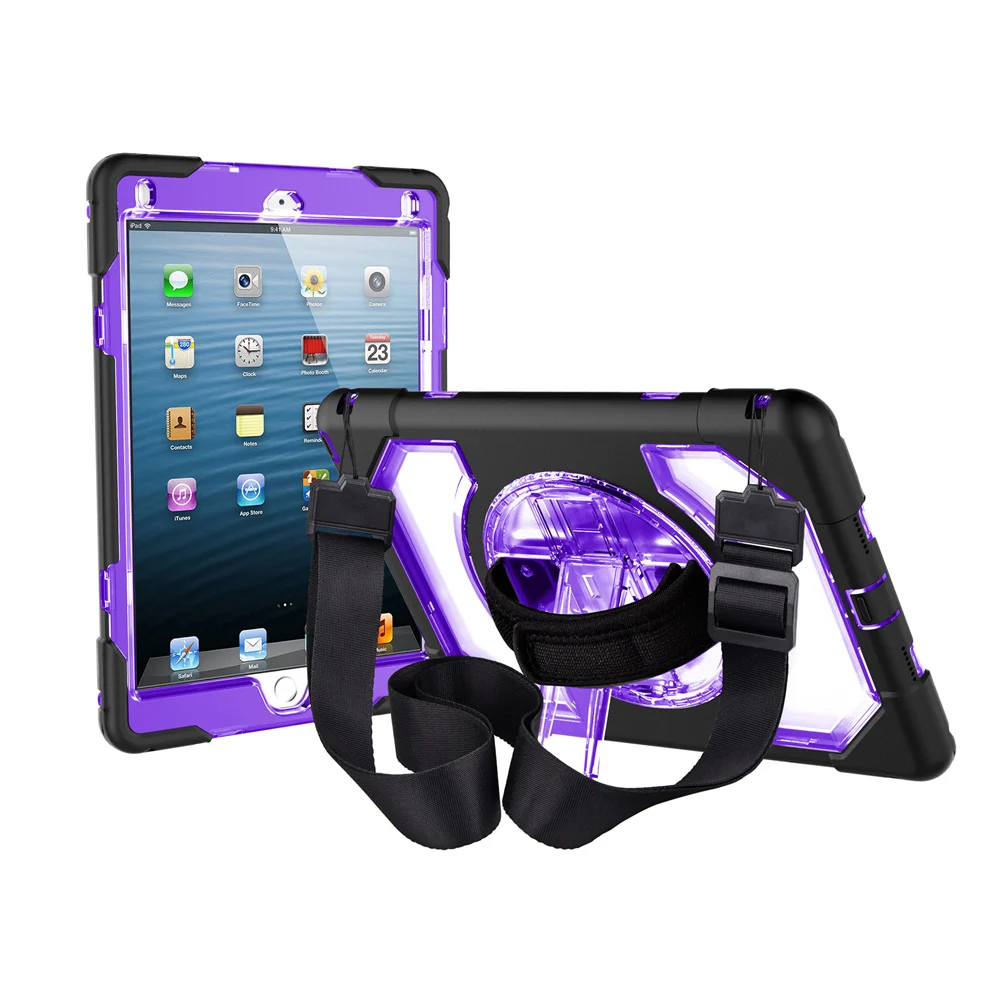 

Case for iPad Pro 9.7 Air 2 Shockproof Heavy Duty Armor Tablet Cover with 360 Degree Rotation Hand Strap Protection Shell FHL02