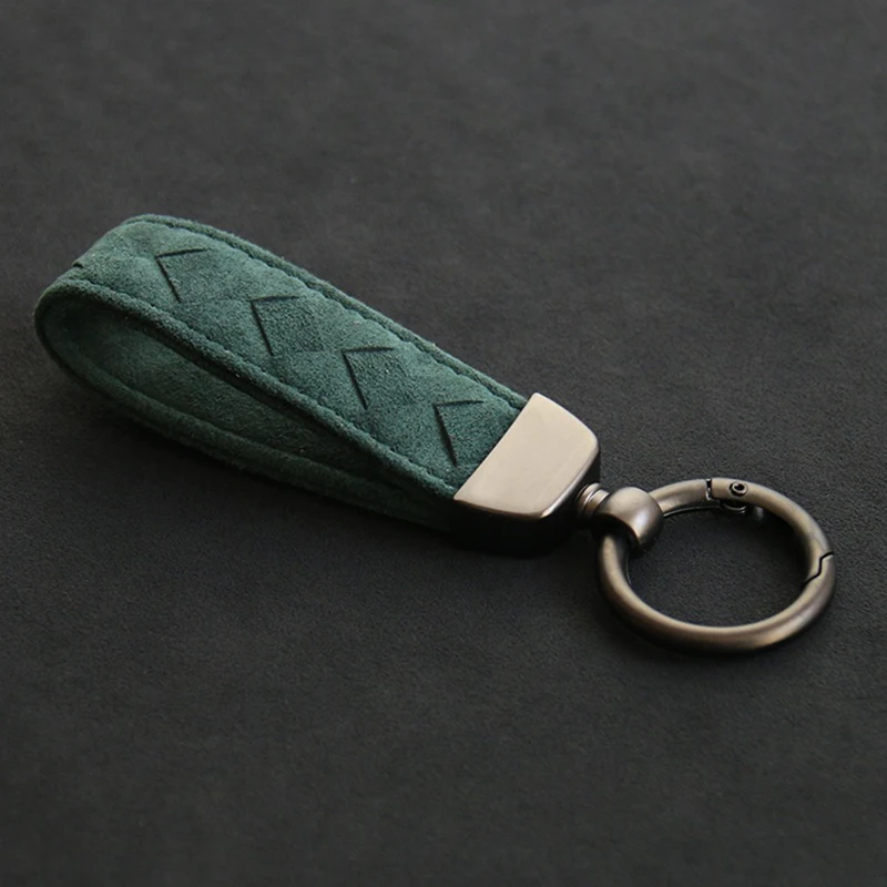 High-Grade Suede Leather Car Key Chain Luxury Key Rings Holder Buckle Alcantara Bag Pendant Charms Best Gift for Christmas Xmas - Image 3