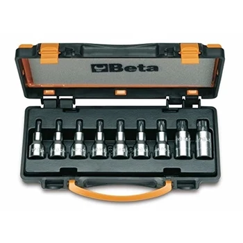 

Beta 920TX/C9 - Chiavi a Bussola Maschio Viti Impronta Torx® Attacco Quadro Femmina 1/2" in Cassetta