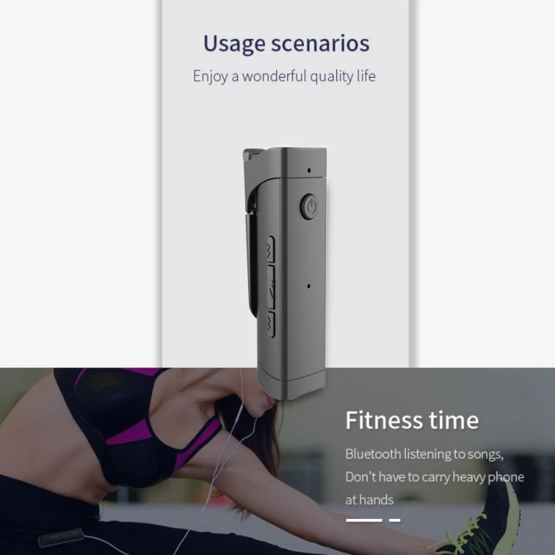 

Portable Bluetooth Audio Receiver Collar Clip Type Wireless Adapter For Smartphone Headset Stereo Audio Adapter