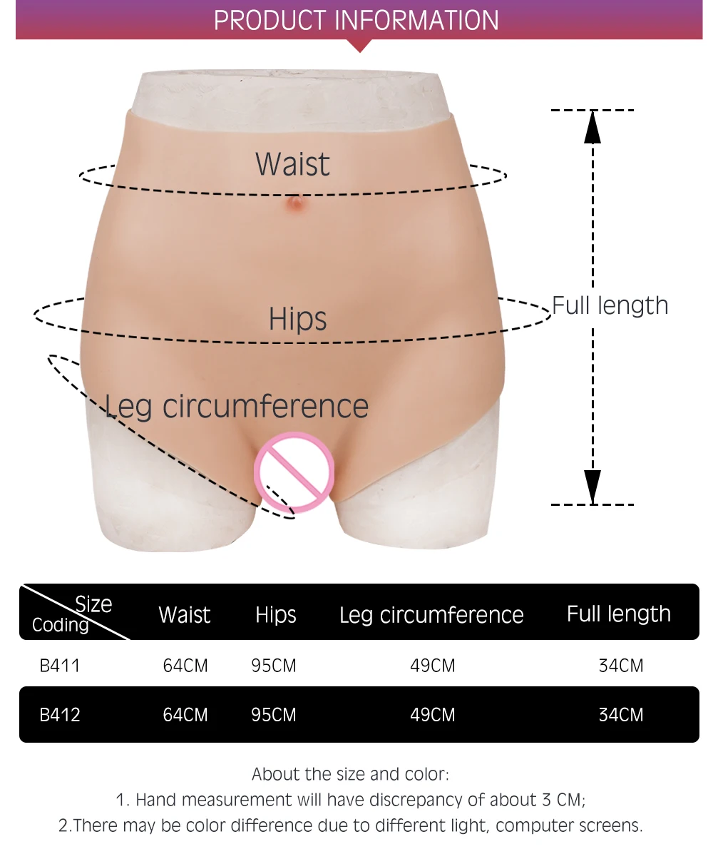 Hip Enhancer Silicone Realistic Vagina Panties Crossdresser Fake Sexy Pussy Underwear Transgender Drag Queen Fake Vagina Panty (2)