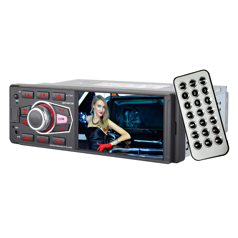 1 Din автомагнитола HD 1080P экран Камера заднего вида FM/USB/AUX in/SD Bluetooth 4,1 дюймов MP3-плеер колесо/Авторадио